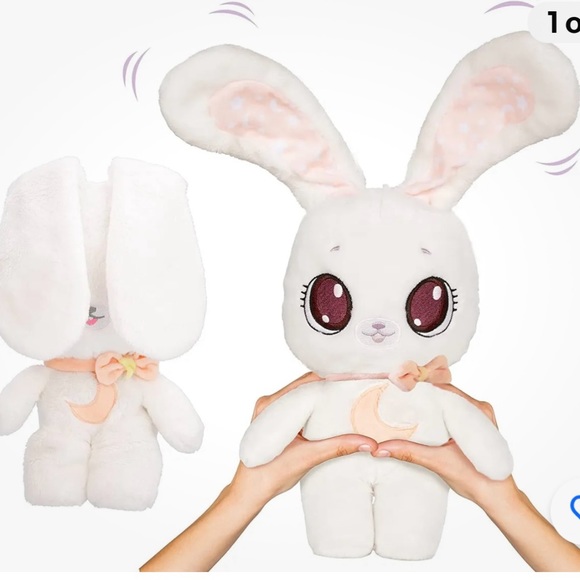 Peekapets Peek-A-Boo Bunny Stuffed Animal Plush Doll White Plush Educational - Picture 3 of 8